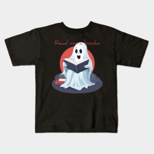 Kawaii Ghost Halloween Design - Read More Books Kids T-Shirt